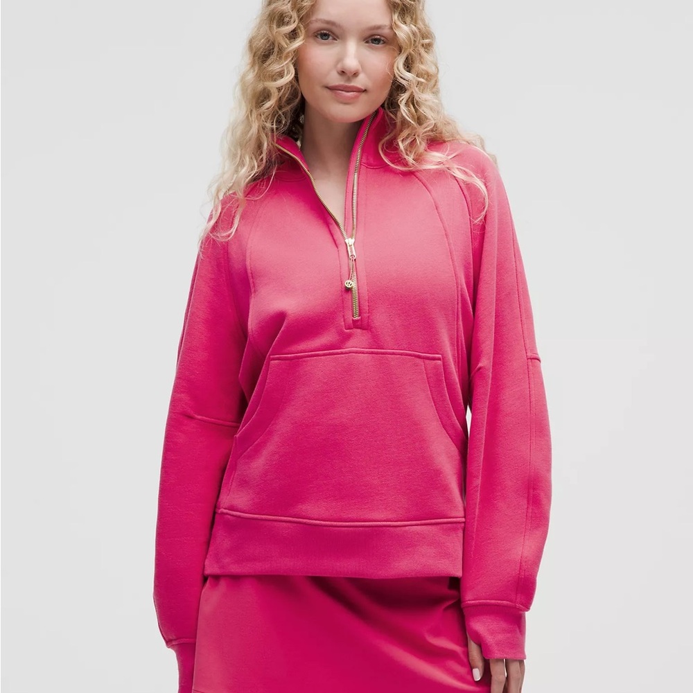 Lululemon Half-Zip Sweatshirt Scuba Oversized Style Long Raspberry XL/XXL NWT